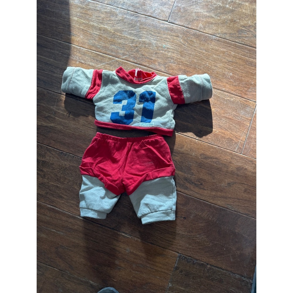 Original Cabbage Patch Kids Clothes Football Uniform Set 31 Red‎ Grey Blue